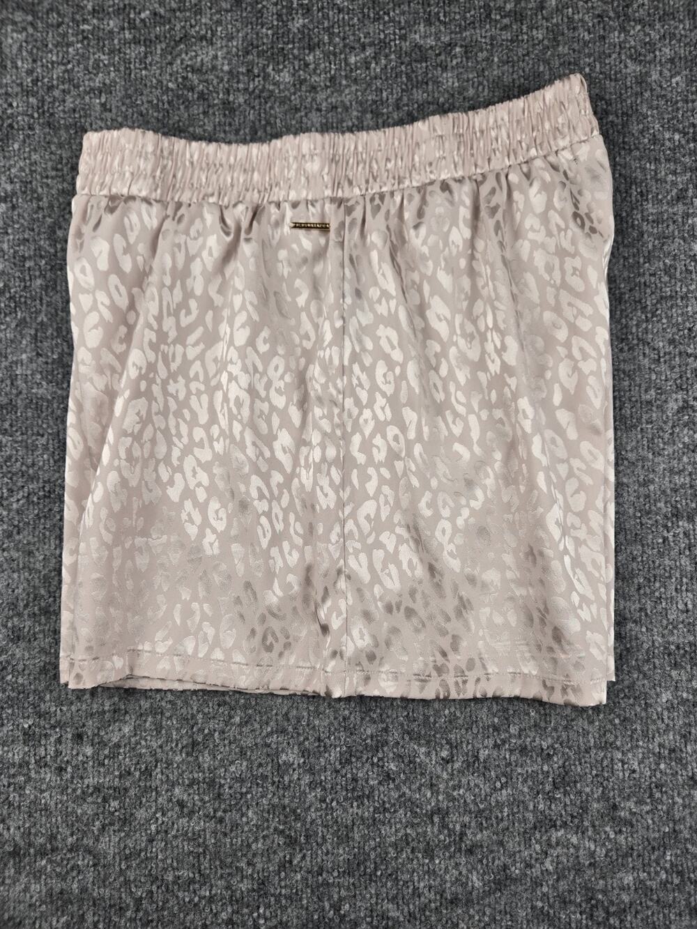 NWT BCBGMAXAZRIA Size M Pajama Shorts Satin Mauve Animal Print #695